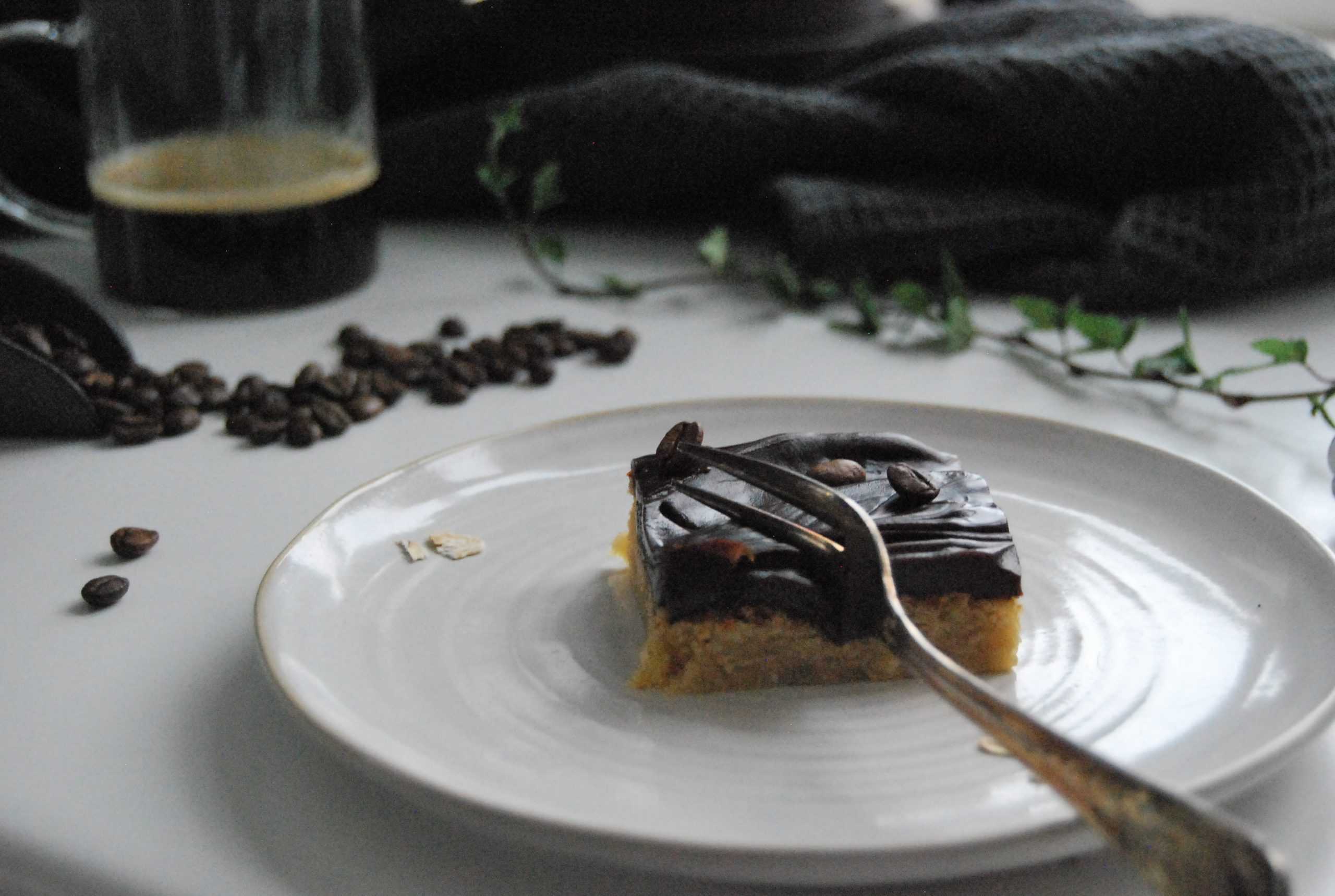 Havrekladdkaka med kaffe